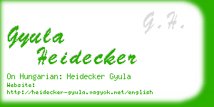 gyula heidecker business card